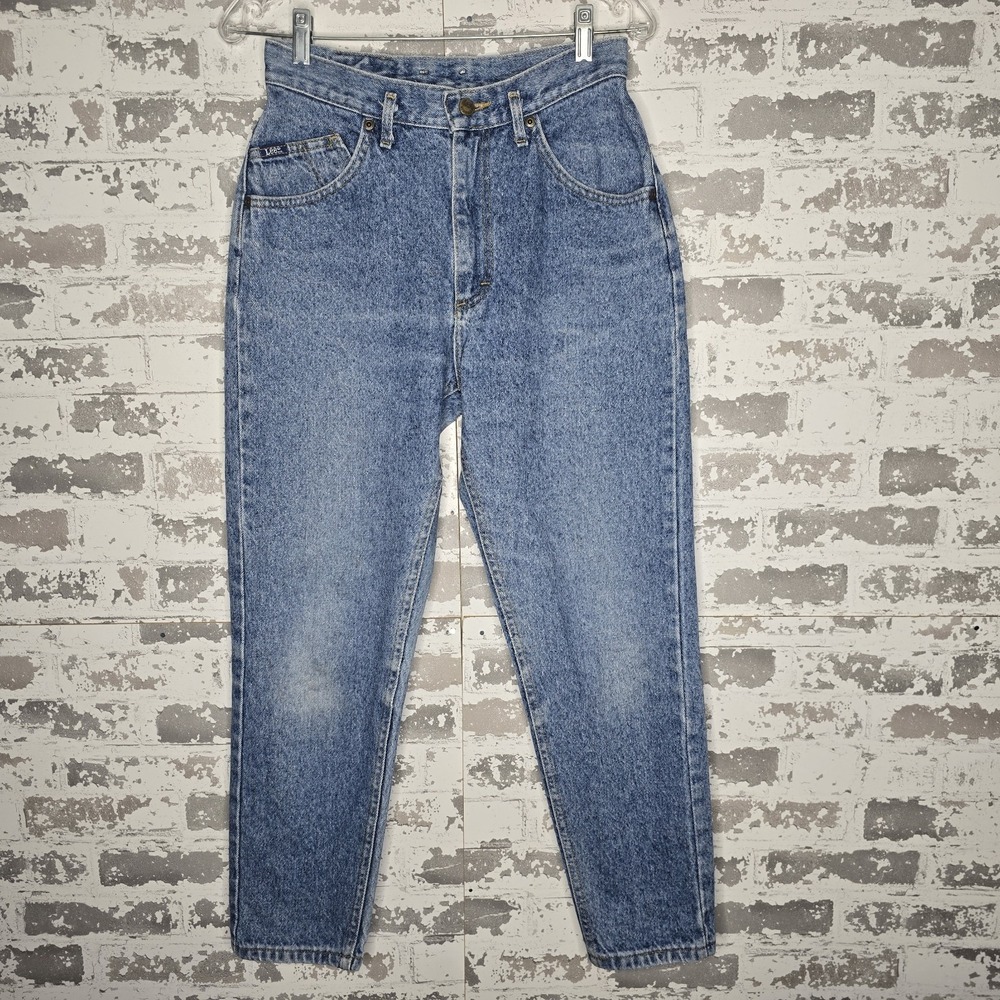 Lee Rider Jeans Womens 11P Vintage Made In USA 100% Cotton Light Stonewash Taper